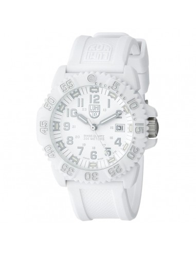 Luminox 3057.WO Men's Navy Seal Colormark White Dial White Silicone Strap Dive Watch les ctes