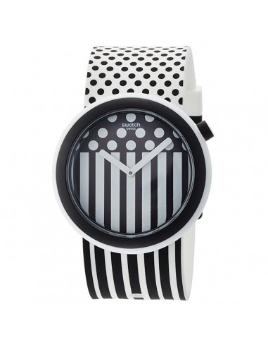 Swatch PNW101 Unisex New POP Popdancing Black & White Dial Silicone Strap Watch online