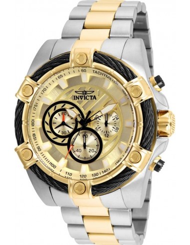 Invicta Men's Chronograph Watch - Bolt Quartz Gold Dial Two Tone Bracelet | 25518 Toutes les collections ici