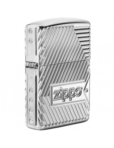 Zippo Windproof Pocket Lighter - Armor Bolts Design High Polish Chrome | 29672 une grave pollution 