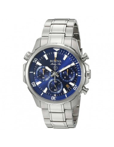 Bulova 96B256 Men's Marine Star Blue Dial Stainless Steel Bracelet Chronograph Watch JUSQU'A -70%! 