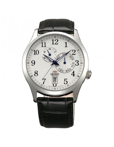 Orient ET0K003W Men's Cosmos White Dial Black Leather Strap Automatic Watch les ligaments