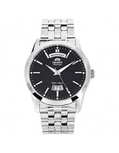 Orient EV0S003B Men's Union Black Dial Stainless Steel Automatic Power Reserve Watch offre 