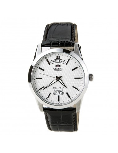 Orient EV0S005W Men's Union White Dial Brown Leather Strap Automatic Watch de technologie