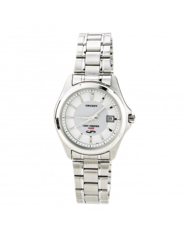 Orient PVD09001W Men's White Dial Stainless Steel Solar Cell Energy Watch Véritable concentré