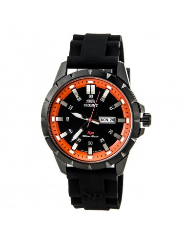 Orient UG1X009B Men's SP Black IP Steel Black Dial Black Rubber Strap Watch Découvrez la collection