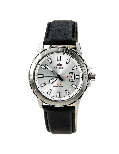 Orient UNE200AW Men's SP Stainless Steel Silver Dial Leather Strap Watch Jusqu'à 80% De Réduction