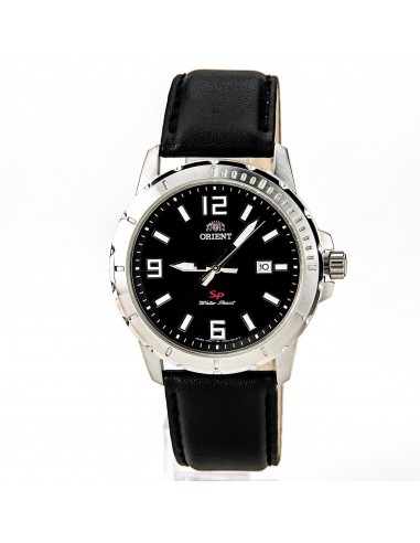 Orient UNE200BB Men's SP Black Dial Stainless Steel Leather Strap Watch en linge