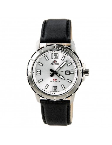 Orient UNE200CW Men's SP Silver Dial Stainless Steel Leather Strap Watch l'évolution des habitudes 