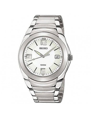 Seiko SGEB01 Men's White Dial Stainless Steel Bracelet Watch 50% de réduction en Octobre 2024