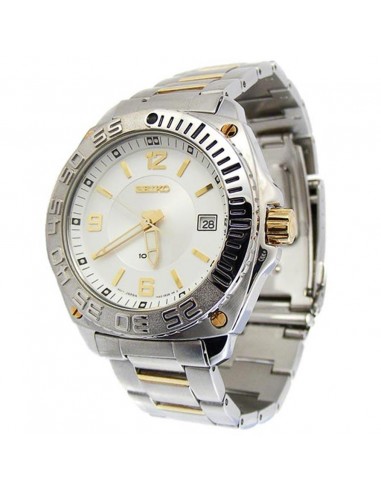 Seiko SGEB78 Men's Two Tone Stainless Steel Bracelet White Dial Date Watch Profitez des Offres !