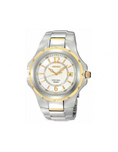 Seiko SGEE68 Men's Coutura Two Tone Gold Plated White Dial Watch Economisez 