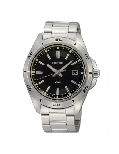 Seiko SGEE89P1 Men's Stainless Steel Black Dial Quartz Watch Economisez 