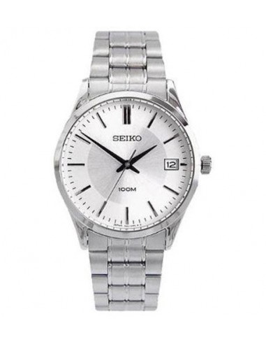 Seiko SGEF05 Men's Stainless Steel Silver Dial Quartz Watch les muscles