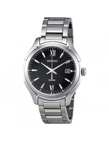 Seiko SGEF69P1 Men's Stainless Steel Bracelet Black Dial Watch les ligaments