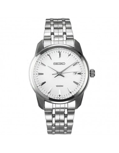 Seiko SGEF99 Men's Dress White Dial Stainless Steel Bracelet Analog Watch pas cher