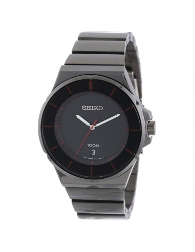 Seiko SGEG25 Men's Black Dial Stainless Steel Bracelet Watch soldes