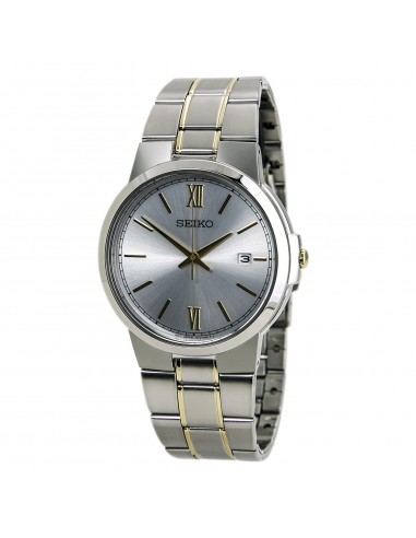 Seiko SGEG45 Men's Silver Dial Two Tone Gold Plated Steel Bracelet Watch les muscles