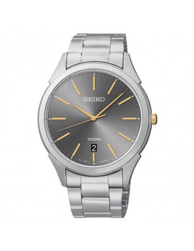 Seiko SGEG73 Men's Classic Grey Dial Stainless Steel Bracelet Quartz Watch le des métaux précieux