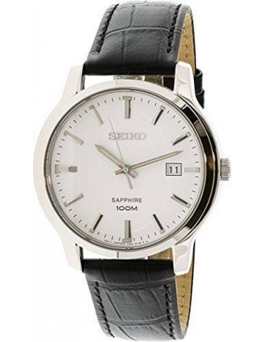 Seiko SGEH43P1 Men's Neo Classic White Dial Leather Strap Watch l'évolution des habitudes 