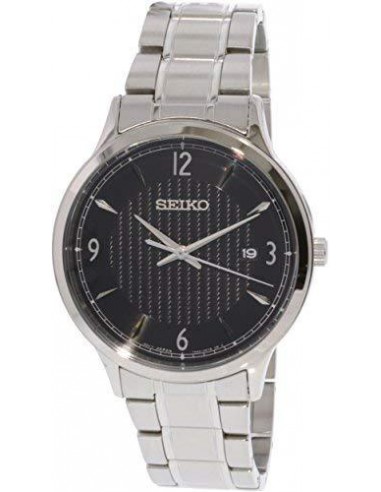 Seiko SGEH81P1 Men's Classic Black Dial Steel Bracelet Watch Comparez et commandez 