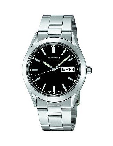 Seiko Men's Stainless Steel Black Dial SGF719 Les êtres humains sont 