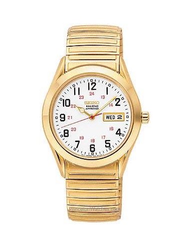 Seiko SGG746 Men's Gold Tone Stainless Steel Adjustable Flex Band Watch des créatures d'habitude