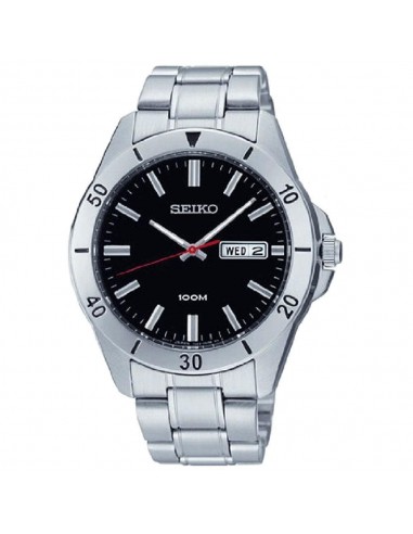 Seiko SGGA75 Men's Black Dial Stainless Steel Bracelet Quartz Watch Vous souhaitez 