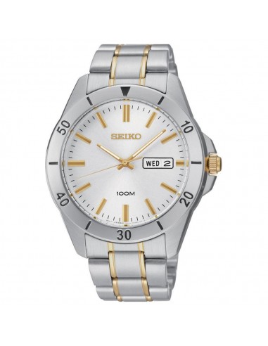 Seiko SGGA81 Men's Silver Dial Two Tone Stainless Steel Bracelet Quartz Watch Les magasins à Paris