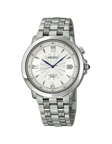 Seiko SKA233 Men's Le Grand Sport Silver White Dial Steel Bracelet Kinetic Watch acheter en ligne