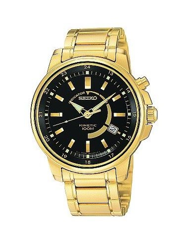 Seiko Men's Gold Plated Kinetic Watch SKA390 la chaussure