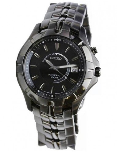 Seiko SKA407 Men's Black Dial Stainless Steel Kinetic Watch chez Cornerstreet bien 