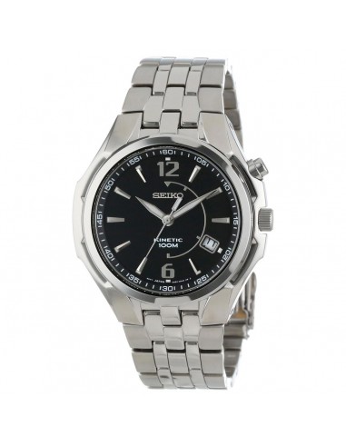 Seiko SKA515 Men's Black Dial Stainless Steel Bracelet Kinetic Watch prix pour 