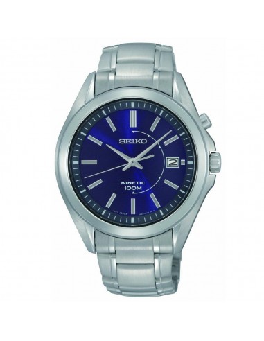 Seiko SKA521 Men's Kinetic Blue Dial Stainless Steel Bracelet Date Watch Découvrez la collection