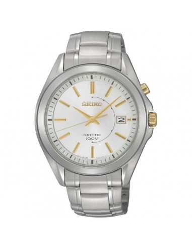 Seiko SKA525 Men's Kinetic White Dial Stainless Steel Bracelet Watch 50-70% off 