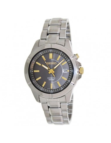 Seiko SKA543P1 Men's Grey Dial Stainless Steel Bracelet Kinetic Watch le concept de la Pate a emporter 