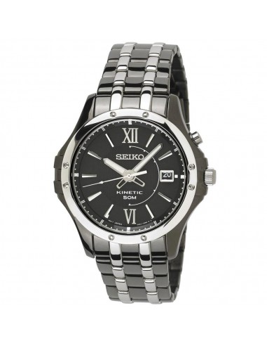 Seiko SKA551 Men's Le Grand Sport Kinetic Power Reserve Black Dial Two Tone Steel Watch outlet