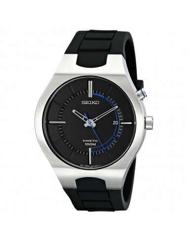 Seiko SKA651 Men's Black Dial Black Silicone Strap Power Reserve Kinetic Watch vous aussi creer 