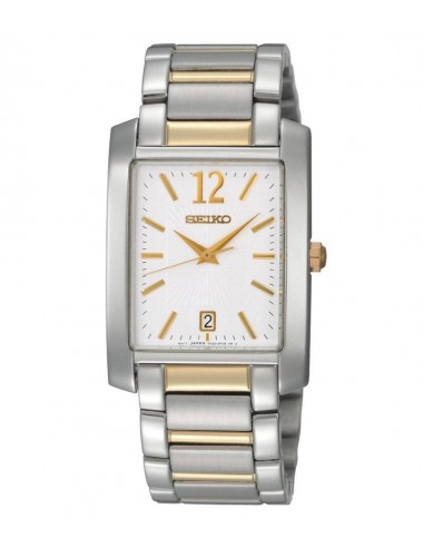 Seiko SKK709 Men's Dress Two Tone Stainless Steel White Dial Quartz Watch Véritable concentré