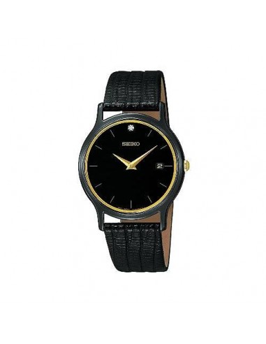 Seiko SKP333 Men's Black Dial Leather Strap Watch Les magasins à Paris et en Île-de-France