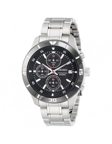 Seiko SKS405 Men's Chronograph Black Dial Stainless Steel Bracelet Watch à prix réduit toute l'année