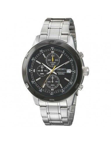 Seiko SKS435 Men's Stainless Steel Bracelet Black Dial Chronograph Watch 50-70% off 