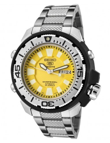 Seiko SKZ251 Men's Automatic SS Yellow Dial Dive Watch hantent personnes