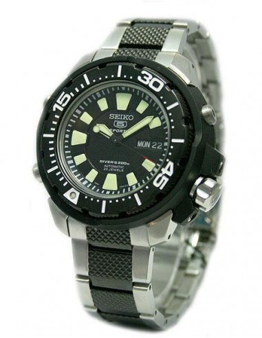 Seiko SKZ253 Men's TT Black Plated SS Automatic Dive Watch les muscles