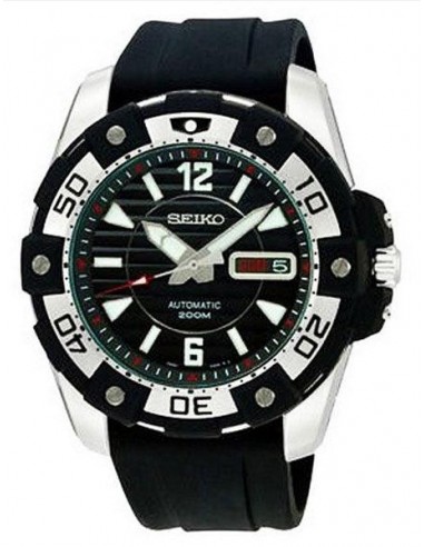 Seiko SKZ271K2 Men's Black Dial Rubber Strap Automatic Watch Venez découvrir notre 