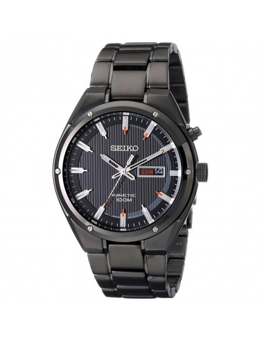 Seiko SMY157 Men's Core Black Dial Black IP Steel Bracelet Power Reserve Kinetic Watch prix pour 