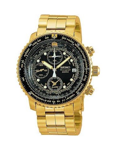 Seiko Flight Computer Alarm Chronograph SNA414 Paris Déstockage Promo