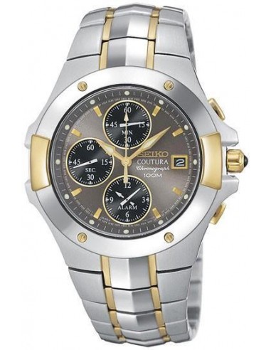 Seiko SNA548 Men's Coutura Chronographs Two Tone Alarm Watch pas cheres