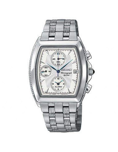 Seiko SNA611 Men's Le Grand Sport White Dial Steel Bracelet Chronograph Alarm Watch store