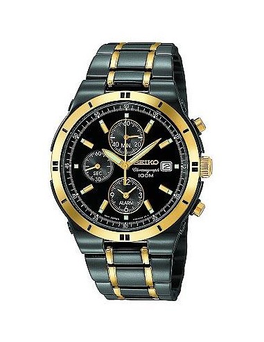 Seiko Titanium Carbon Nitride Plated Alarm Chronograph SNAA30 Amélioration de cerveau avec